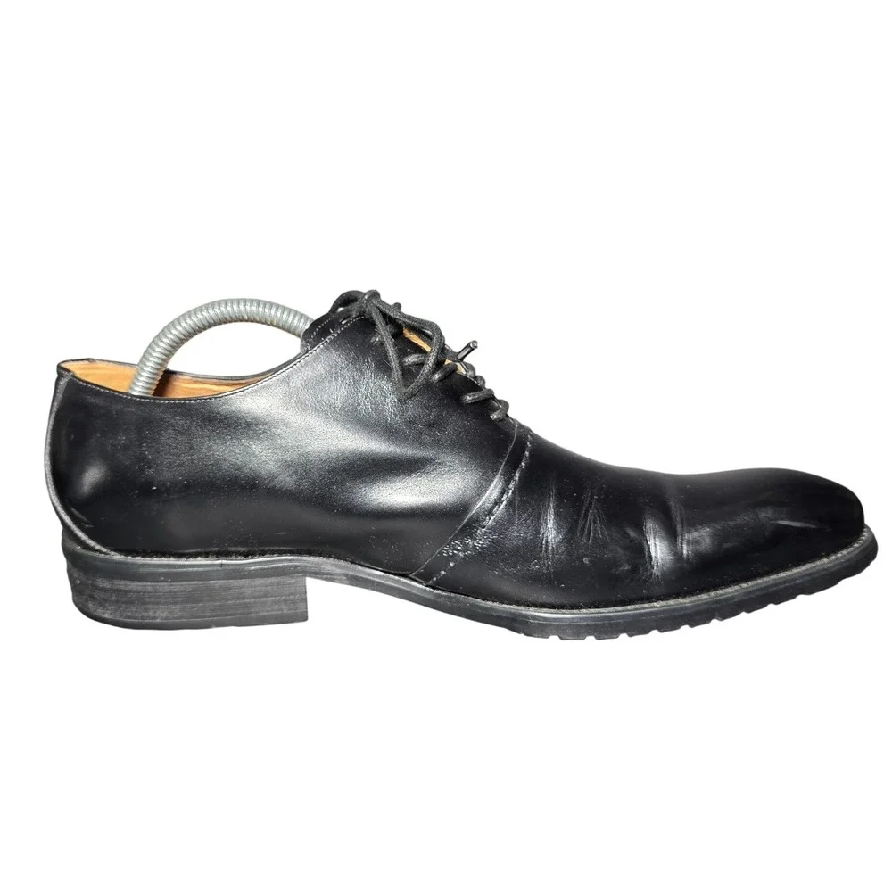 Pierre Cardin Mens Black Leather Oxford Dress Shoes V86100-3 Size 40